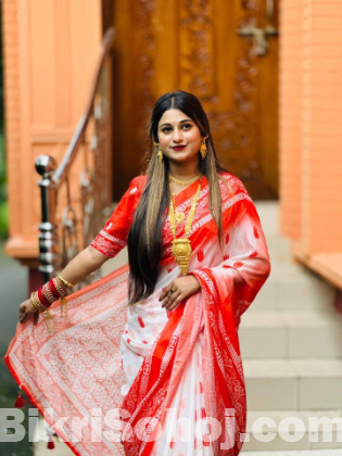 Chanderi silk sharee with blause pcs